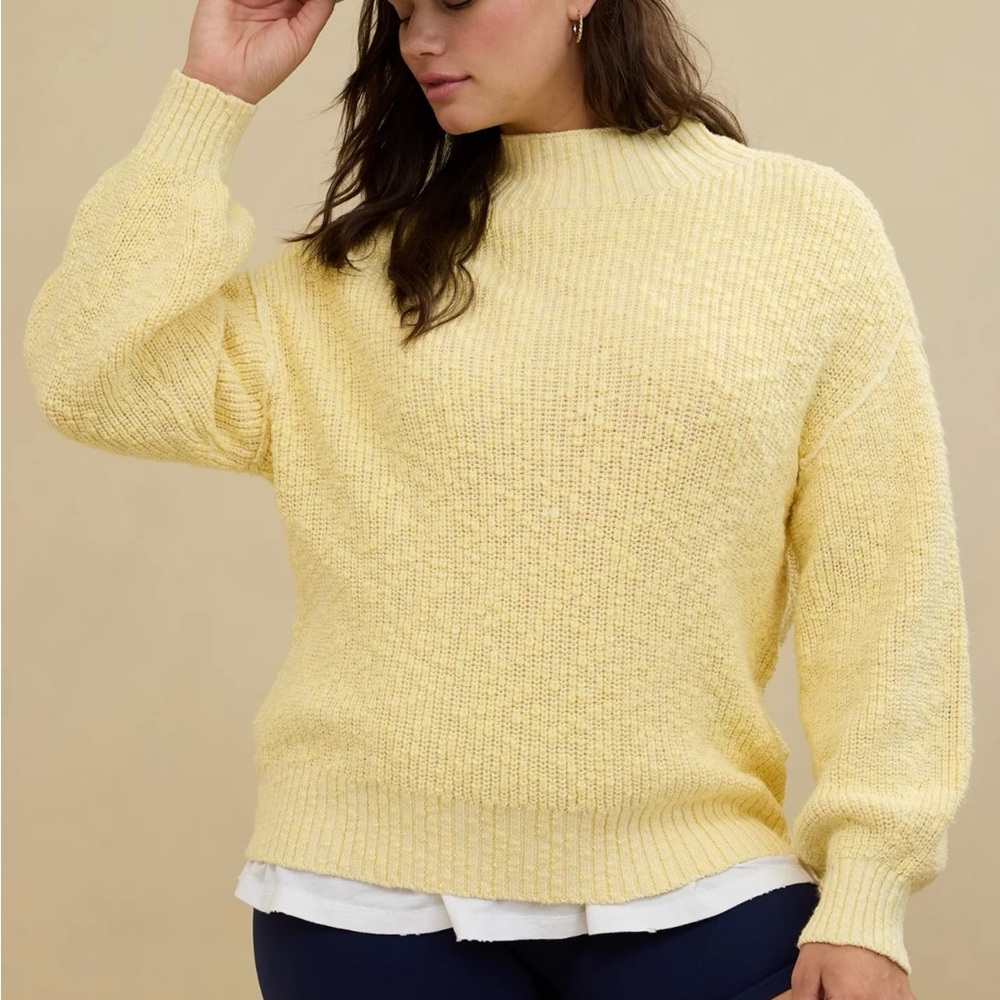 Aerie Soft Yellow Crew Neck Sweater